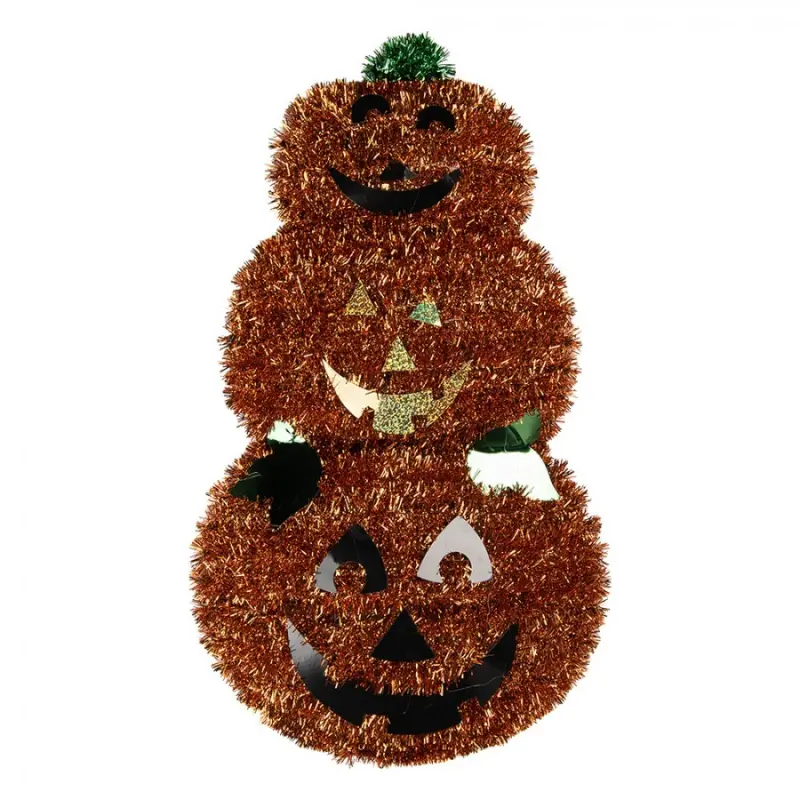 Halloweenská závěsná dekorace dýně Pumpkin - 30*6*54 cm Clayre & Eef