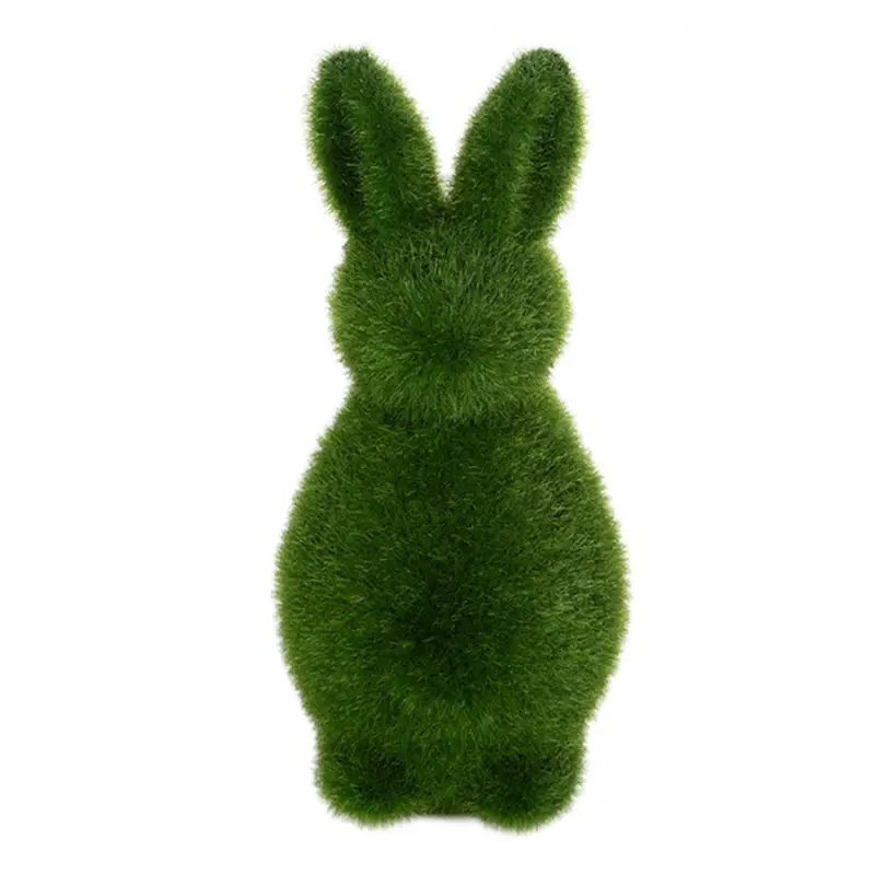 Zelená plastová dekorativní figurka králík – 9x21 cm