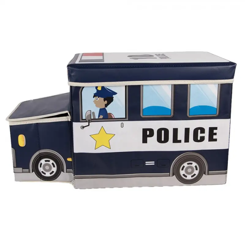 Černá úložná krabice – Policejní auto - 55*32*28 cm Clayre & Eef