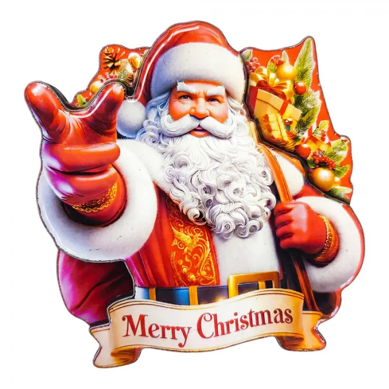 Červený kovový magnet Santa Claus