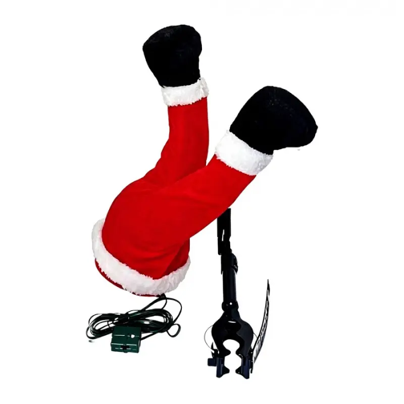Červená plastová vánoční dekorace nohy Santa Clause