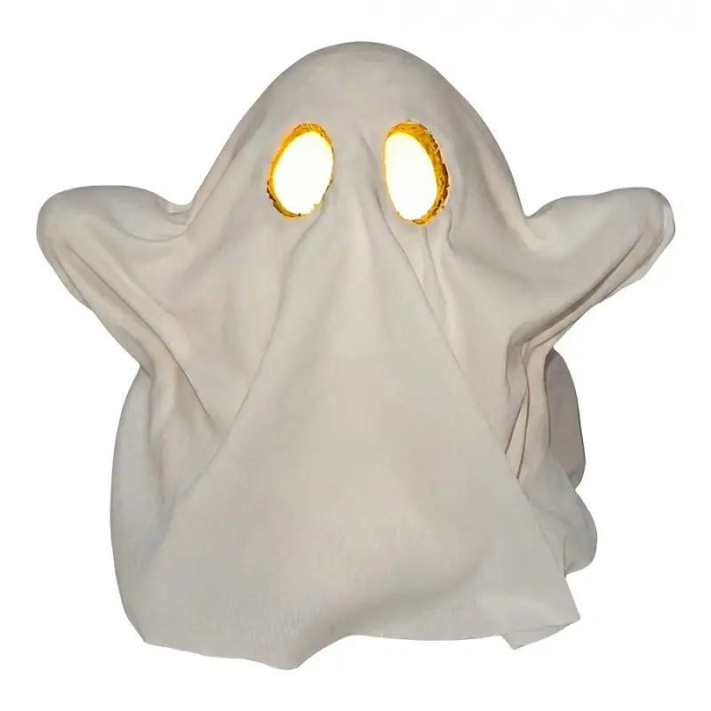 Bílá plastová halloweenská dekorace duch_2