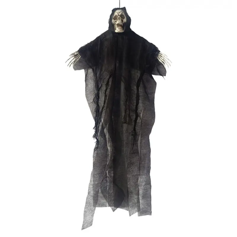 Černá plastová halloweenská dekorace duch_1