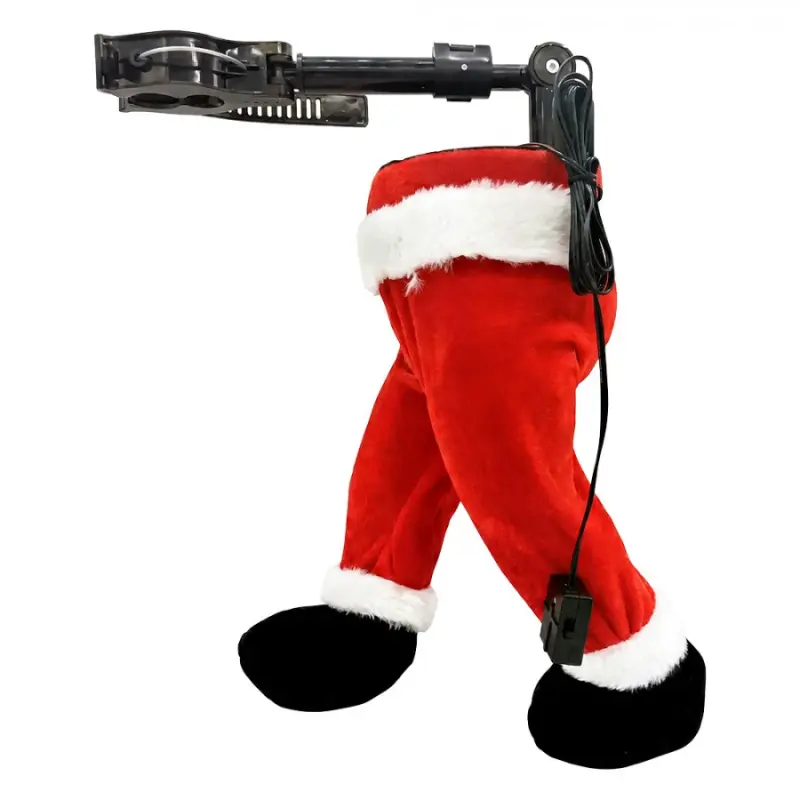 Červená plastová vánoční dekorace nohy Santa Clause_3