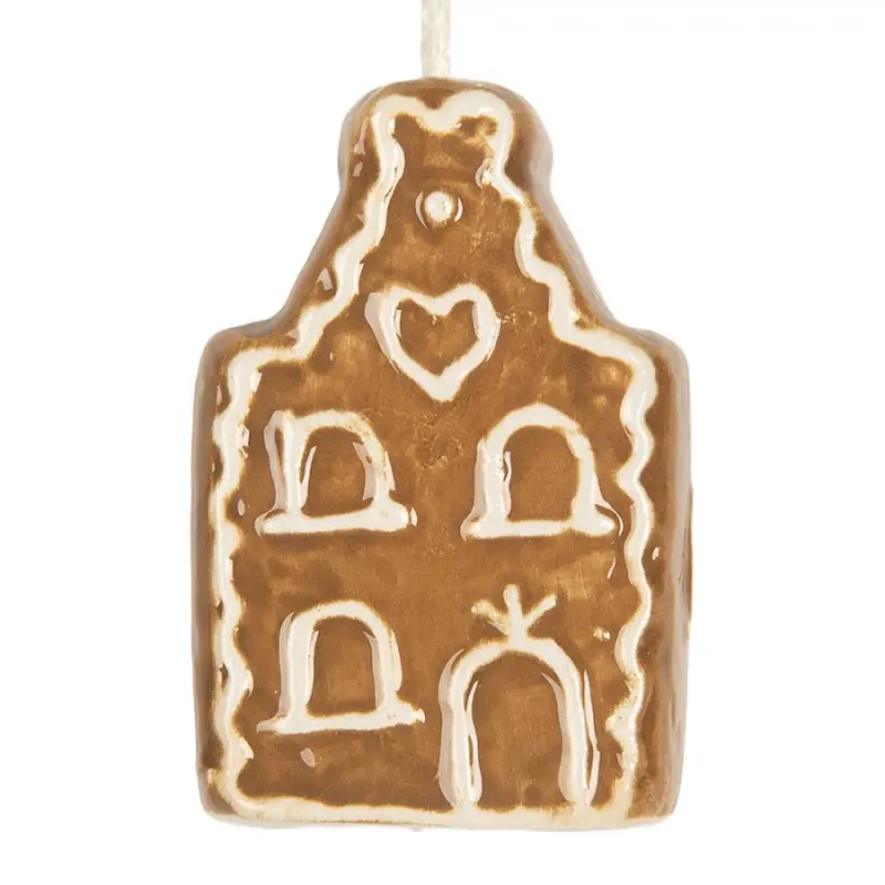 Závěsná ozdoba perníková chaloupka Gingerbread Cott - 4*4*6 cm Clayre & Eef