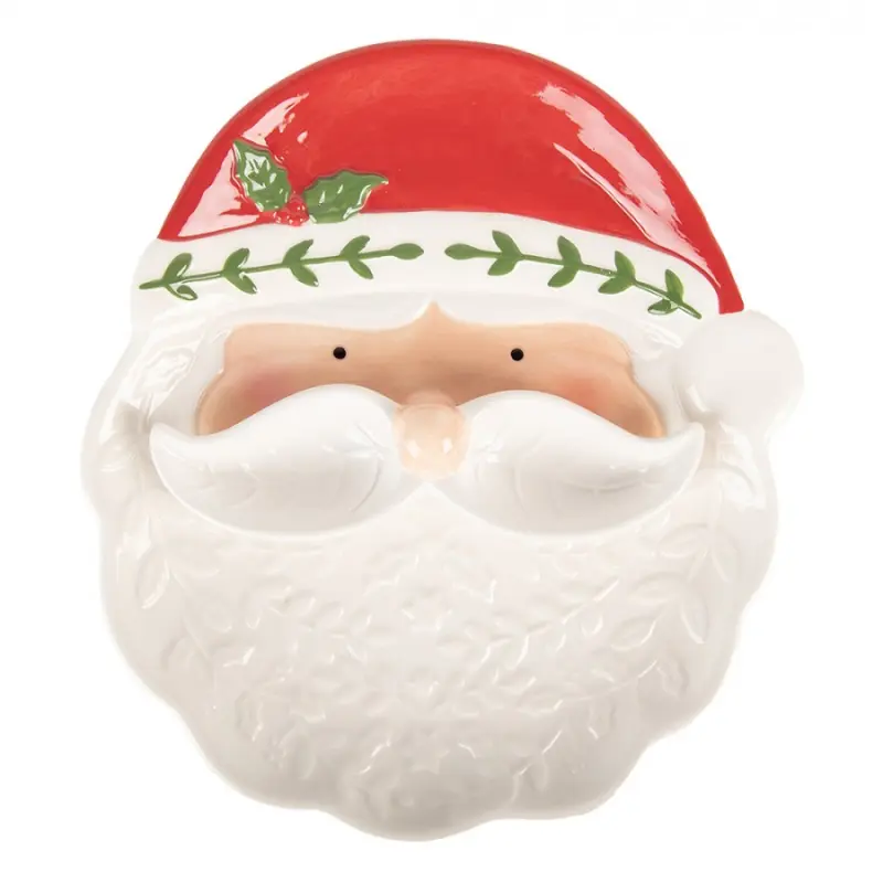 Bílá keramická dekorativní miska Santa Claus – 29x26x5 cm