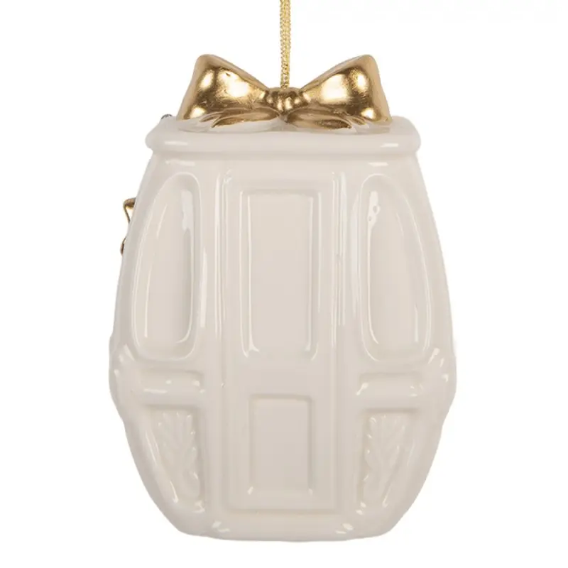 Bílá porcelánová vánoční ozdoba – 5x4x11 cm