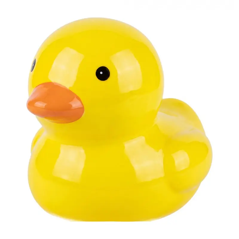 Žlutá keramická pokladnička kachna