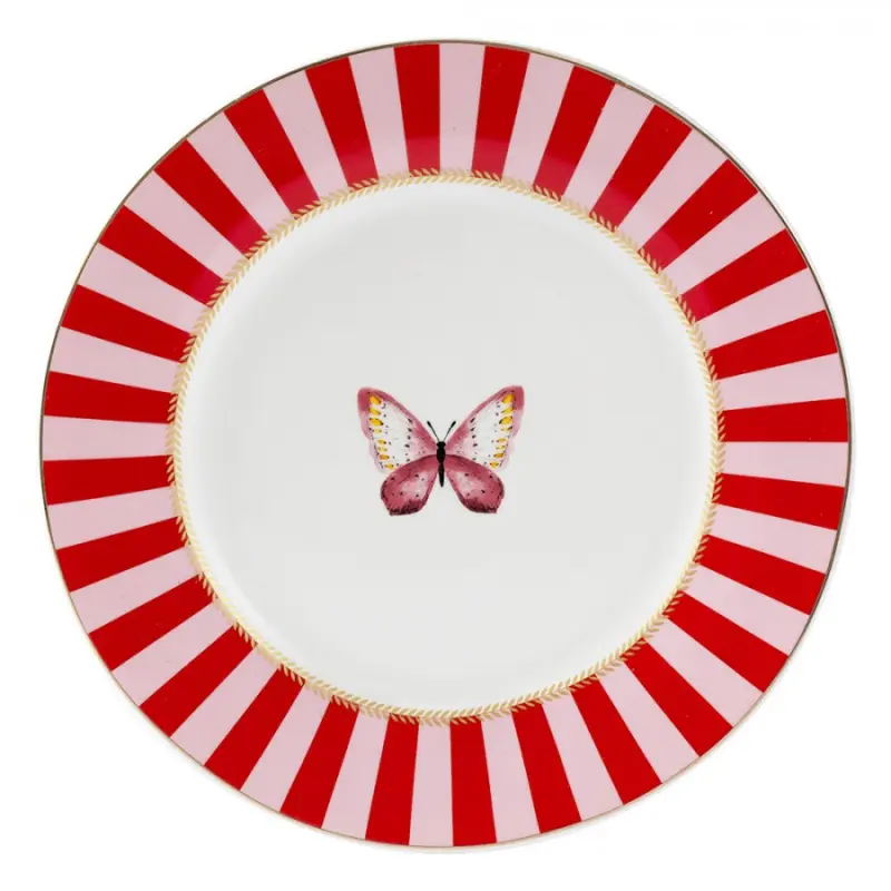 Bílý porcelánový snídaňový talíř