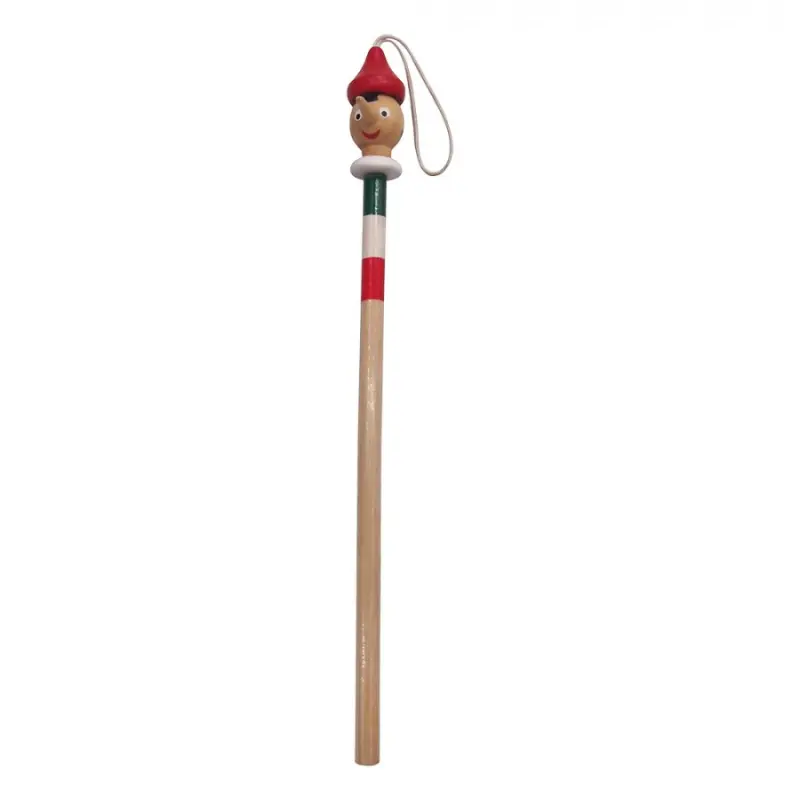 Dřevěná tužka s hlavou Pinocchia - 22cm Clayre & Eef