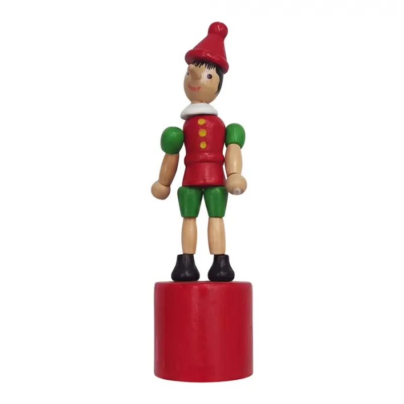 Červená dřevěná dekorativní figurka Pinocchio_1