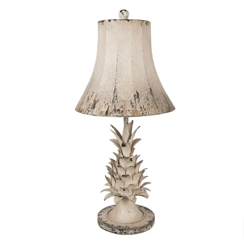 Béžová kovová stolní lampa – 30x64 cm