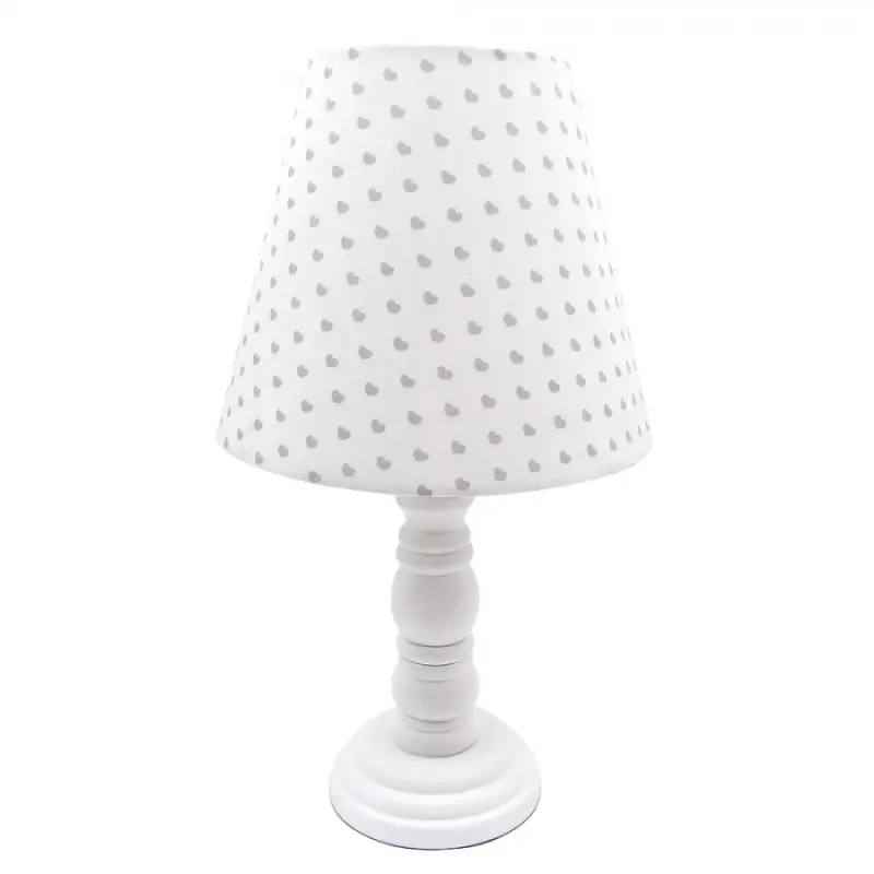 Bílá dřevěná stolní lampa_1