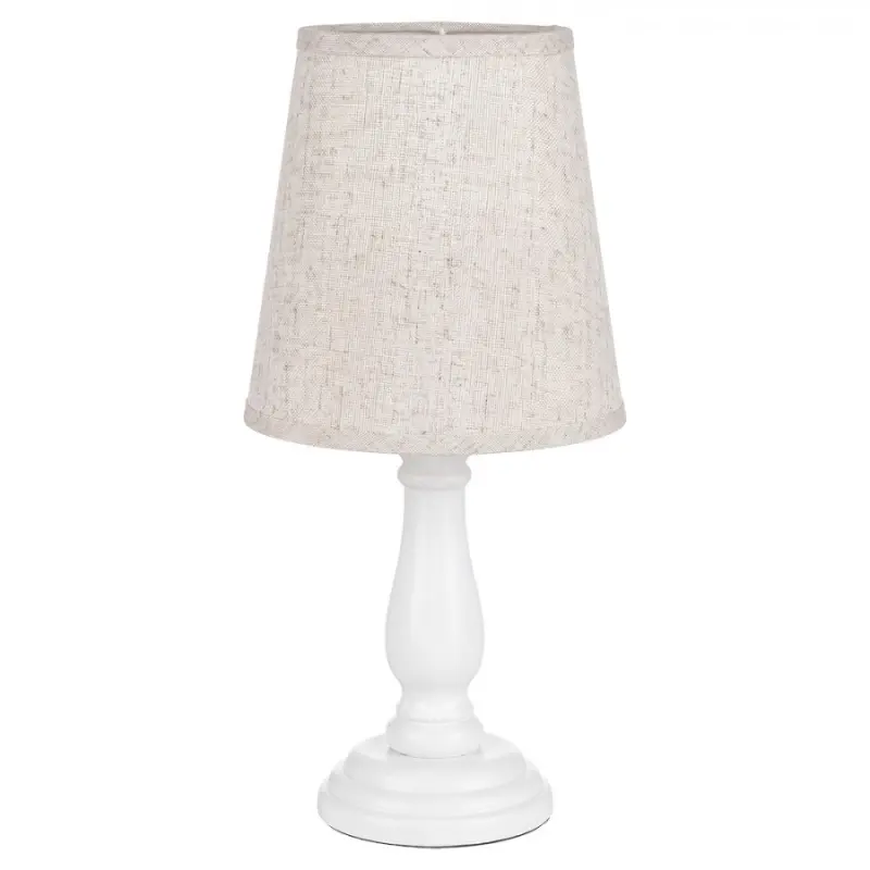 Bílá dřevěná stolní lampa_2