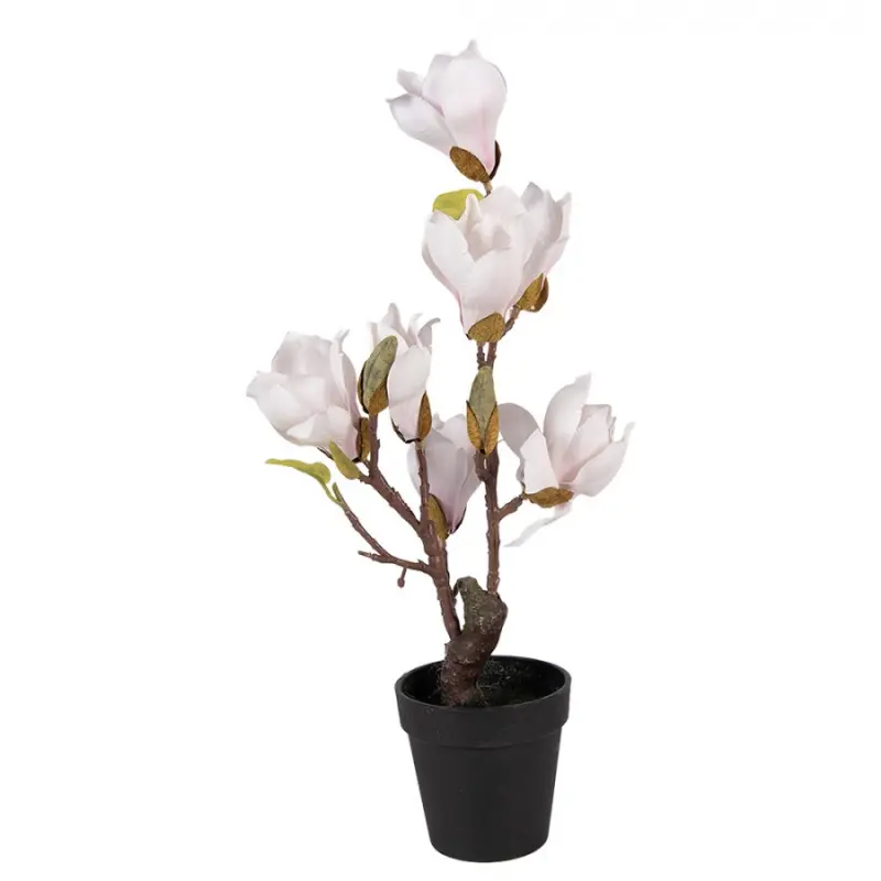 Dekorační stromek Magnolia s narůžovělými květy - 12*12*40 cm Clayre & Eef