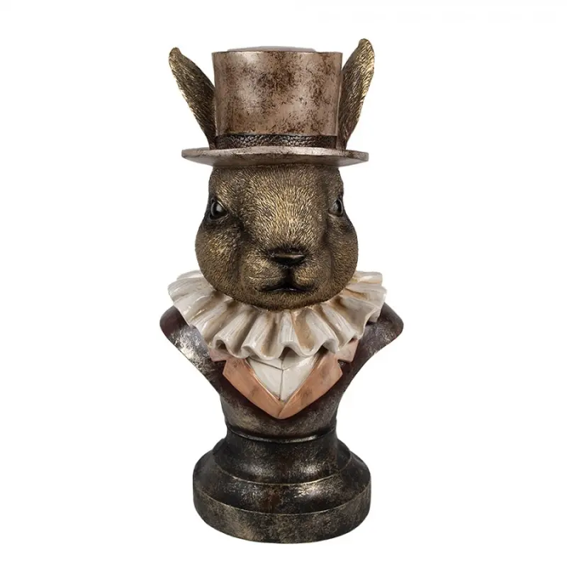 Polyresinová figurka králík zlatá – 35 cm