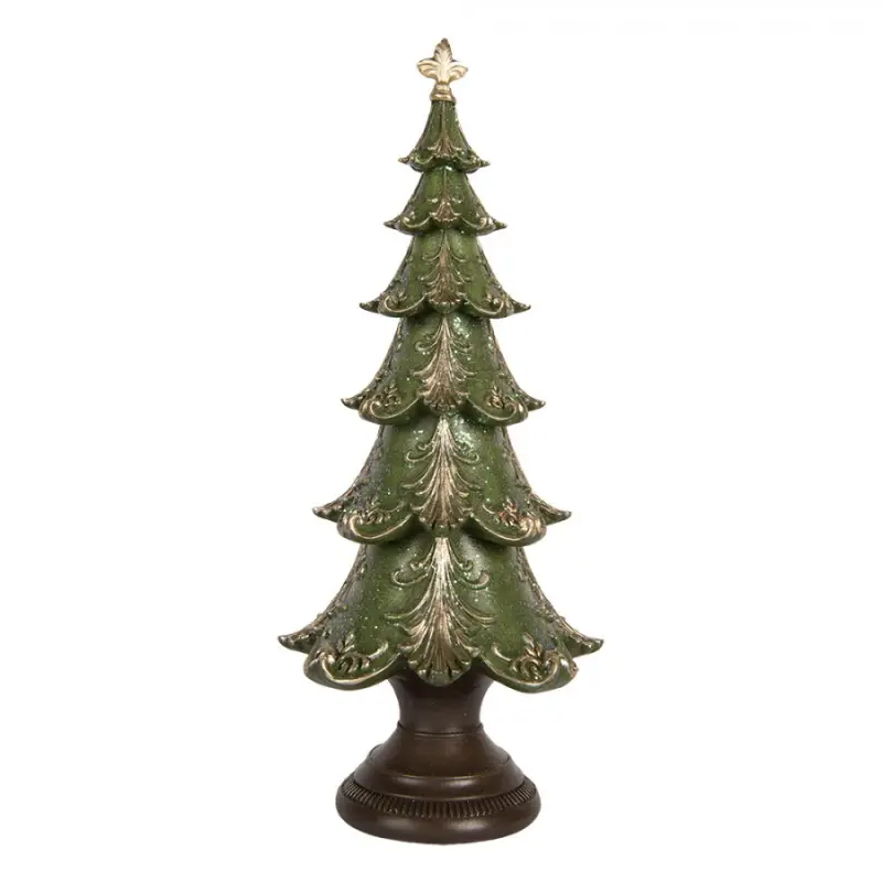 Vánoční dekorace zelený zdobený stromek - Ø 18*41 cm Clayre & Eef