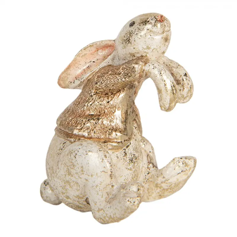 Béžová plastová dekorativní figurka králík – 6x5x7 cm