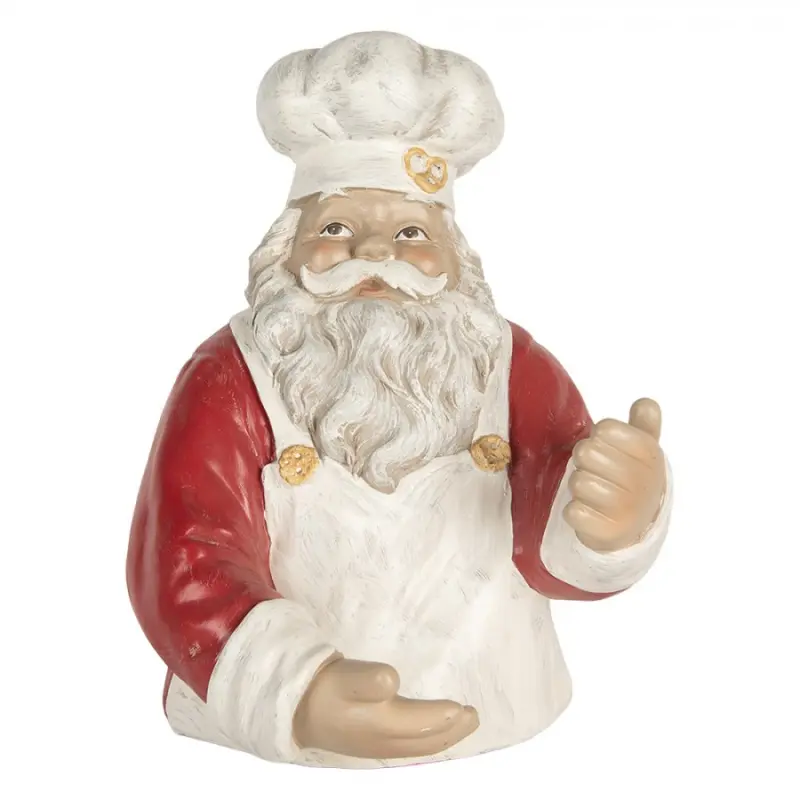 Červená plastová vánoční dekorace Santa Claus – 25x25x35 cm