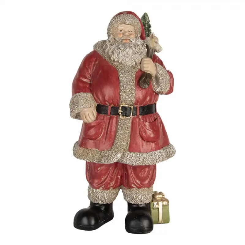 Červená plastová dekorativní figurka Santa Claus – 21x19x40 cm