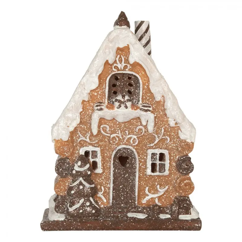 Perníková LED chaloupka Gingerbread Cotti - 15*8*19 cm Clayre & Eef