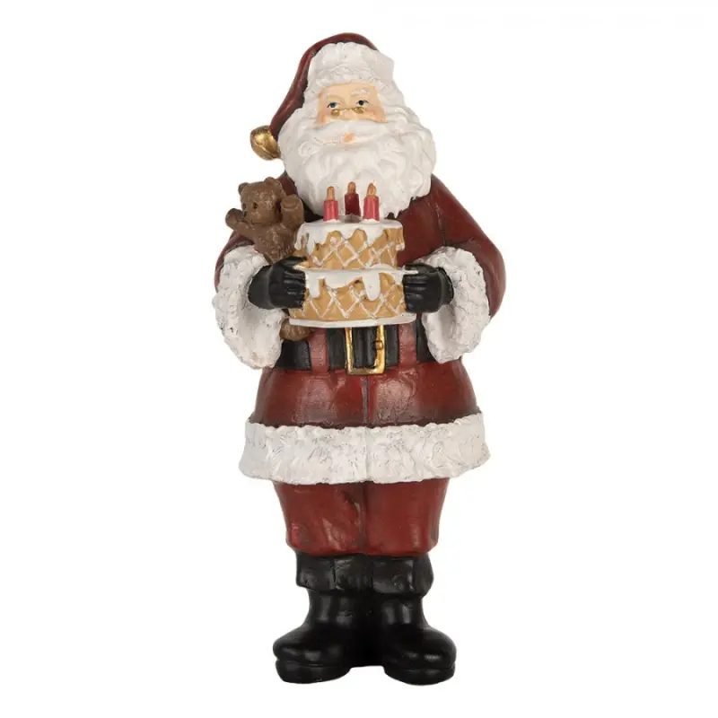 Červená plastová vánoční dekorace Santa Claus – 10x10x21 cm
