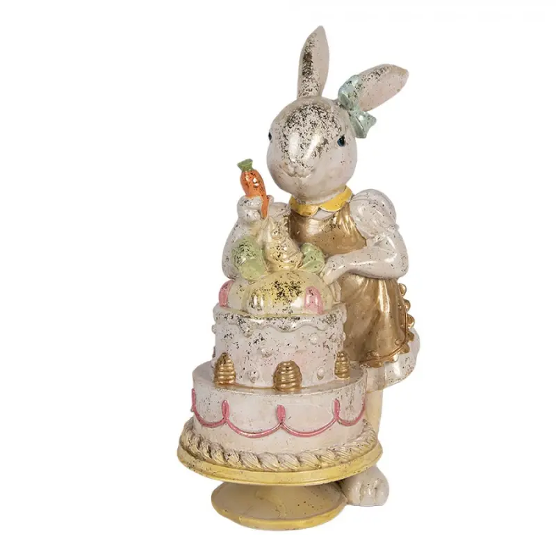 Bílá plastová dekorativní figurka králík – 20x15x36 cm