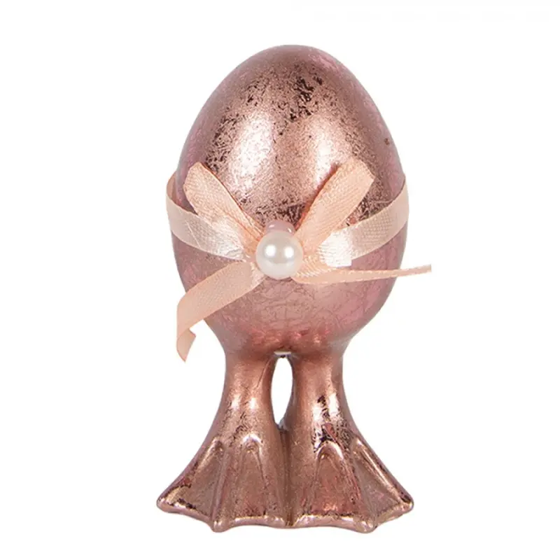 Růžová plastová dekorativní figurka vejce – 6x10 cm