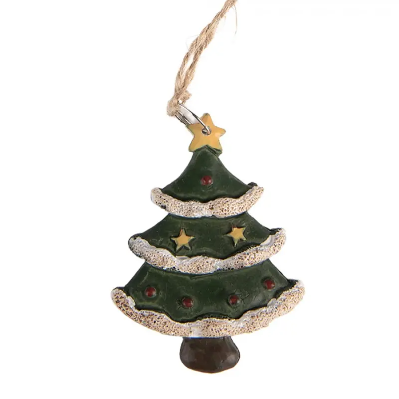 Zelená plastová vánoční ozdoba stromeček – 3x1x5 cm