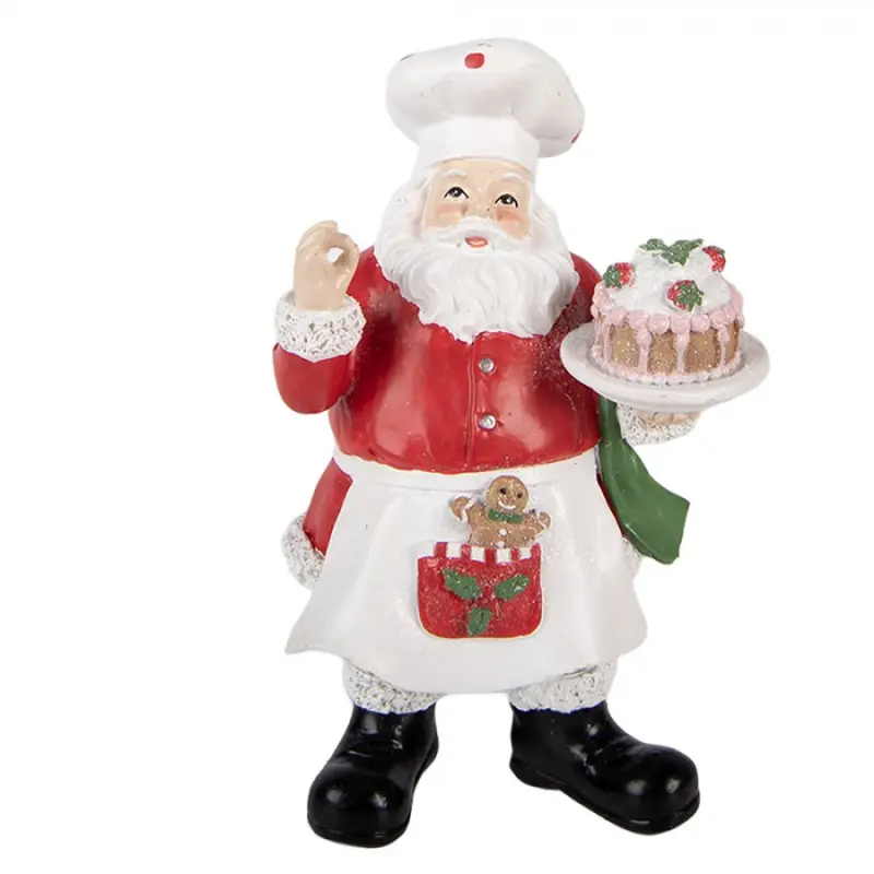 Červená plastová vánoční dekorace Santa Claus – 9x8x16 cm