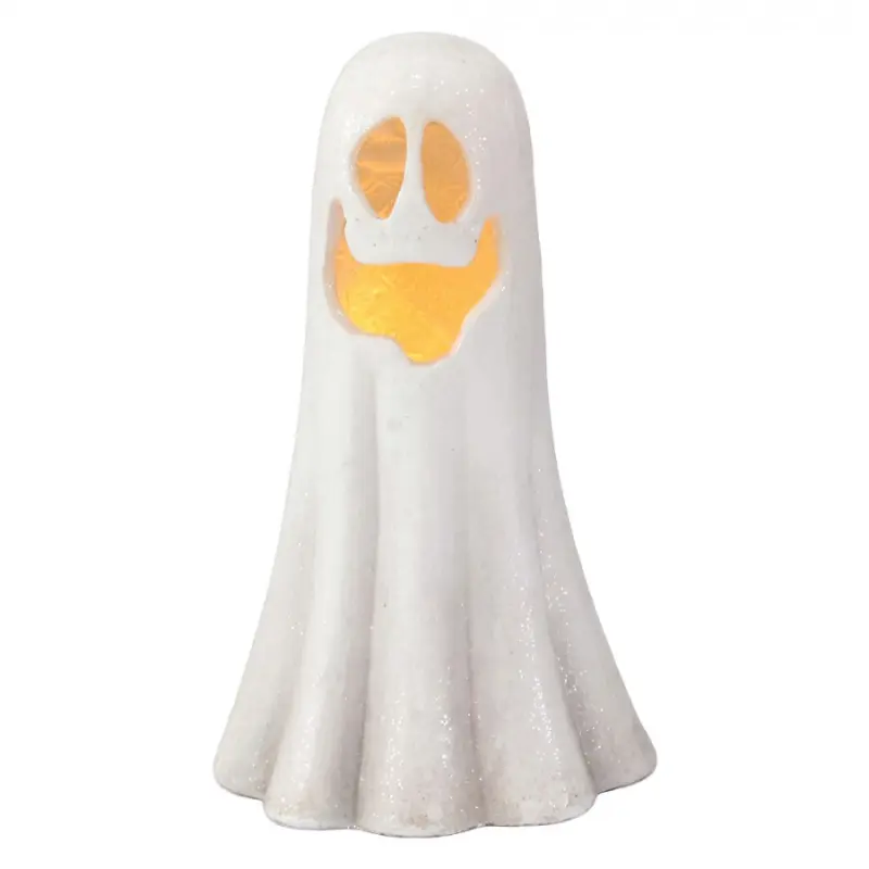 Bílá plastová halloweenská dekorace duch_3
