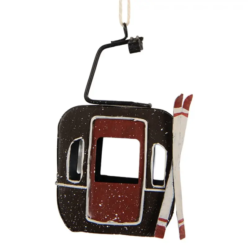 Šedá kovová vánoční ozdoba – 7x5x12 cm