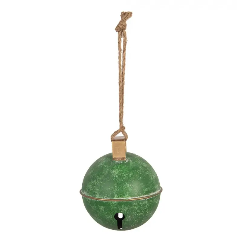 Zelená závěsná vintage rolnička - Ø 16*18 cm Clayre & Eef