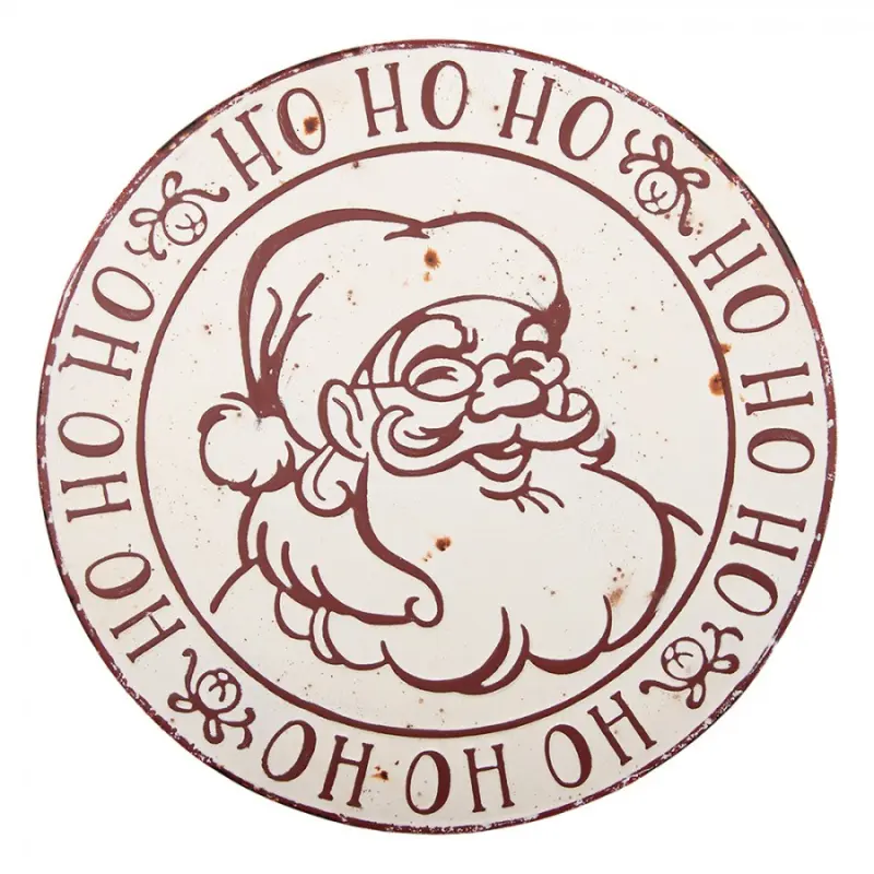 Bílá kovová dekorativní cedule Santa Claus – 40x1 cm