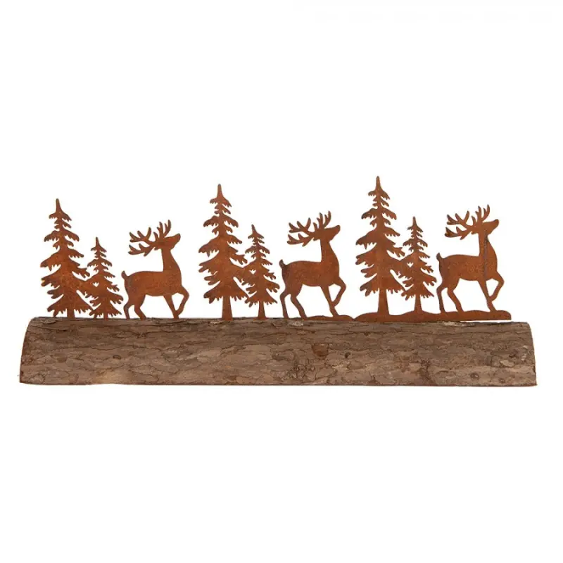 Hnědá kovová dekorativní figurka zvířátka – 25x5x6 cm