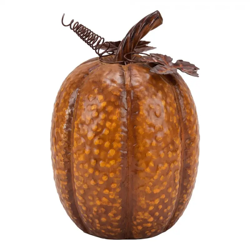 Oranžová kovová dekorace dýně