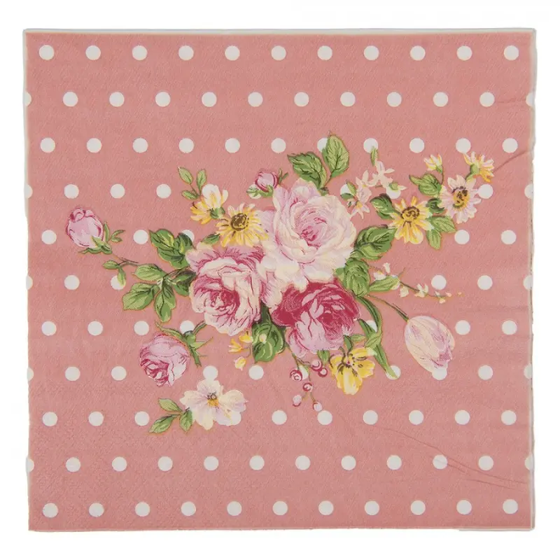 Sada 20 růžových papírových ubrousků – 33x33 cm_1