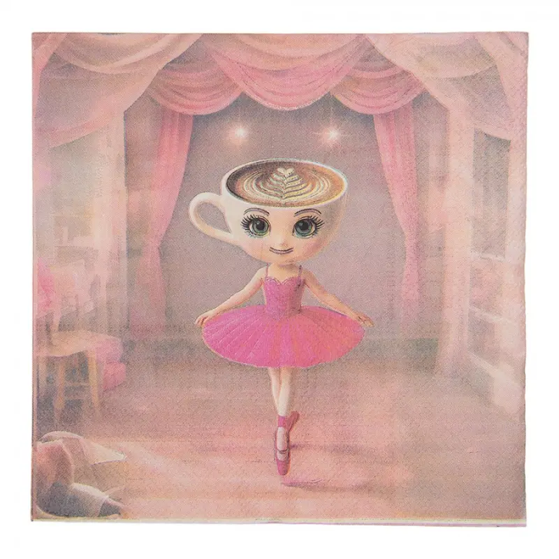 Sada 20 růžových papírových ubrousků – 33x33 cm_2