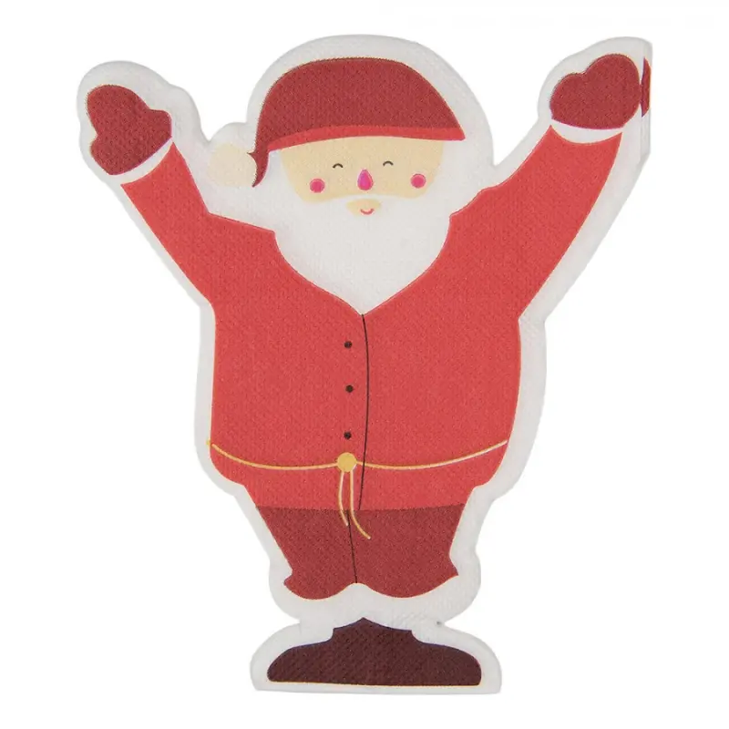 Sada 20 červených papírových ubrousků Santa Claus – 33x33 cm_1