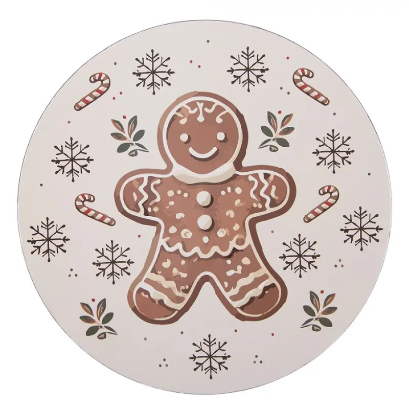 Béžový plastový servírovací talíř Classic Gingerbread Magic – 40 cm