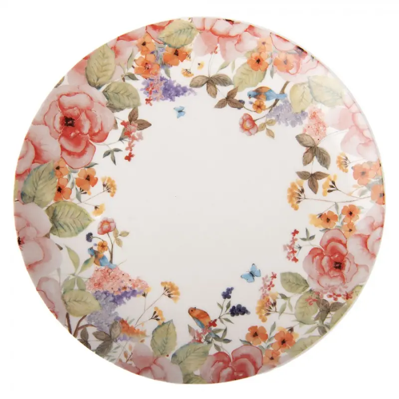 Bílý porcelánový snídaňový talíř Flower Fiesta – 20 cm_2