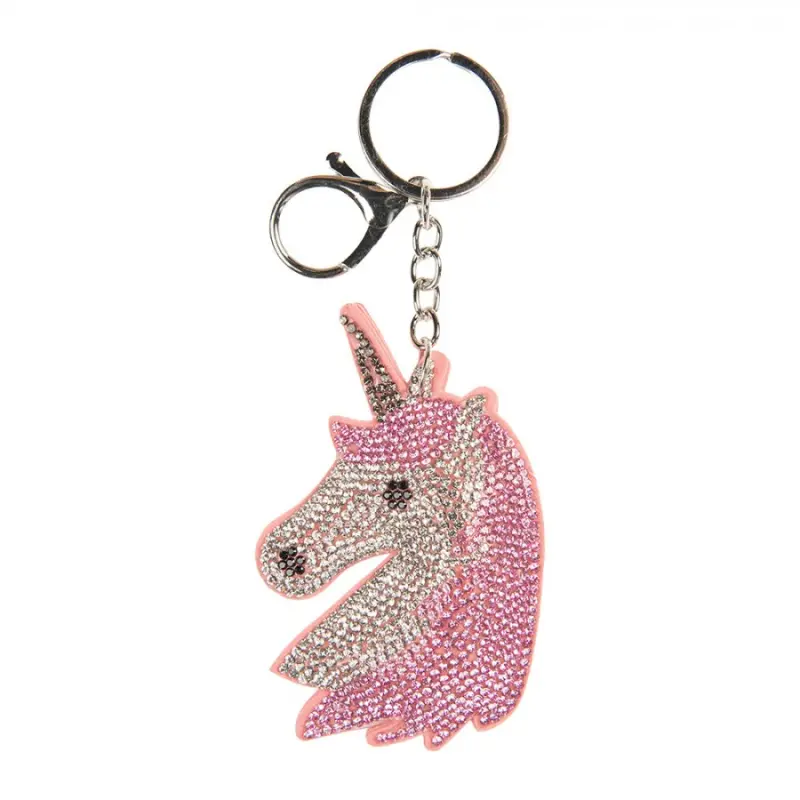 Růžová klíčenka jednorožec – 6x2x14 cm