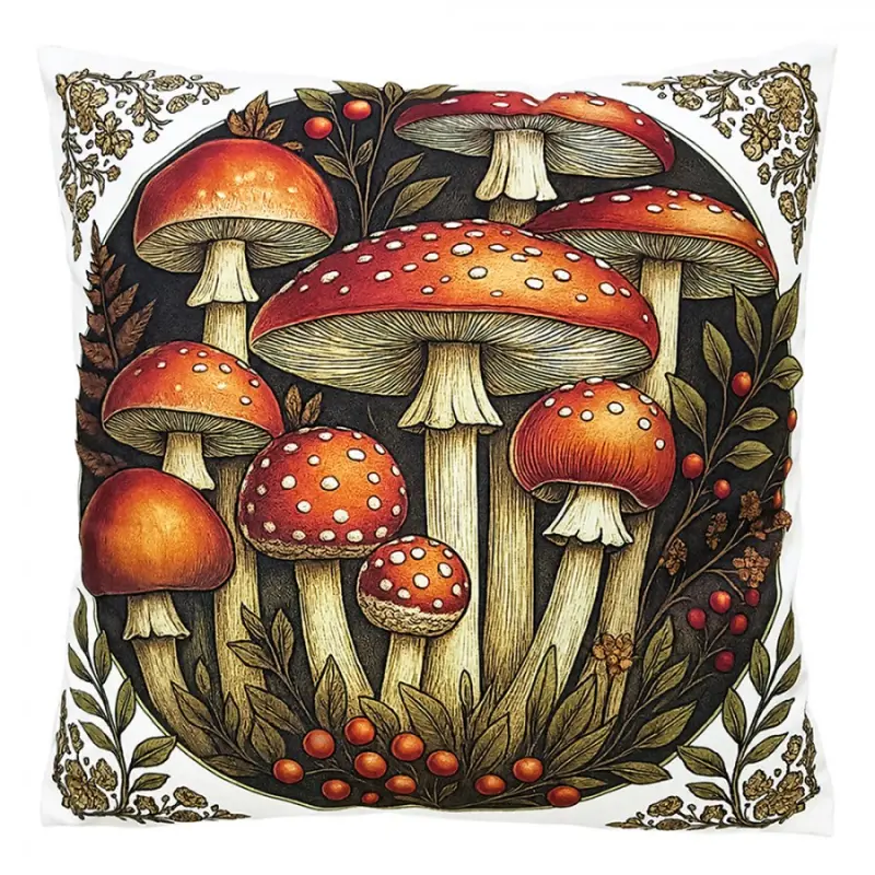 Béžový dekorativní polštář houby – 45x45 cm_2