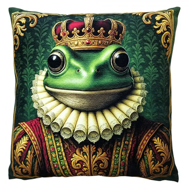 Zelený dekorativní polštář žába – 45x45 cm