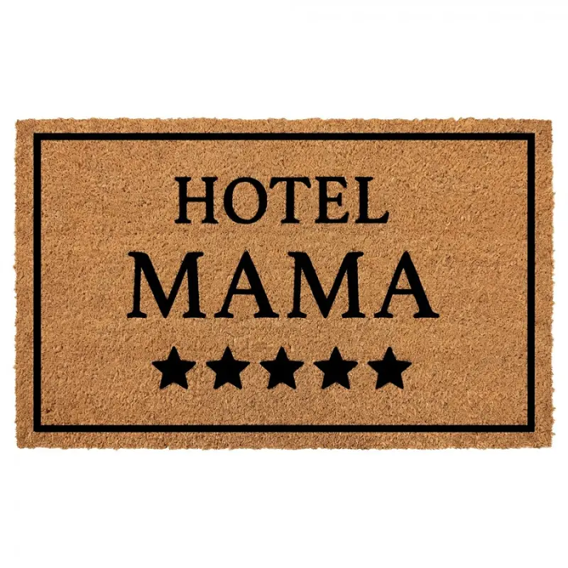 Hnědá kokosová rohožka Mama Hotel - 75*45*1 cm Clayre & Eef