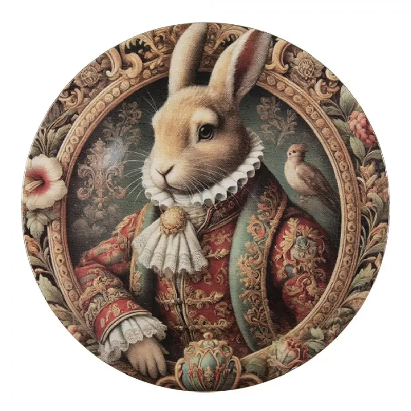 Servírovací umělý talíř Victorian Gentleman Rabbit L - Ø 40*1 cm Clayre & Eef