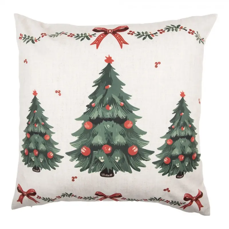 Béžový dekorativní polštář vánoční stromeček s výplní_1 Traditional Christmas Harmony