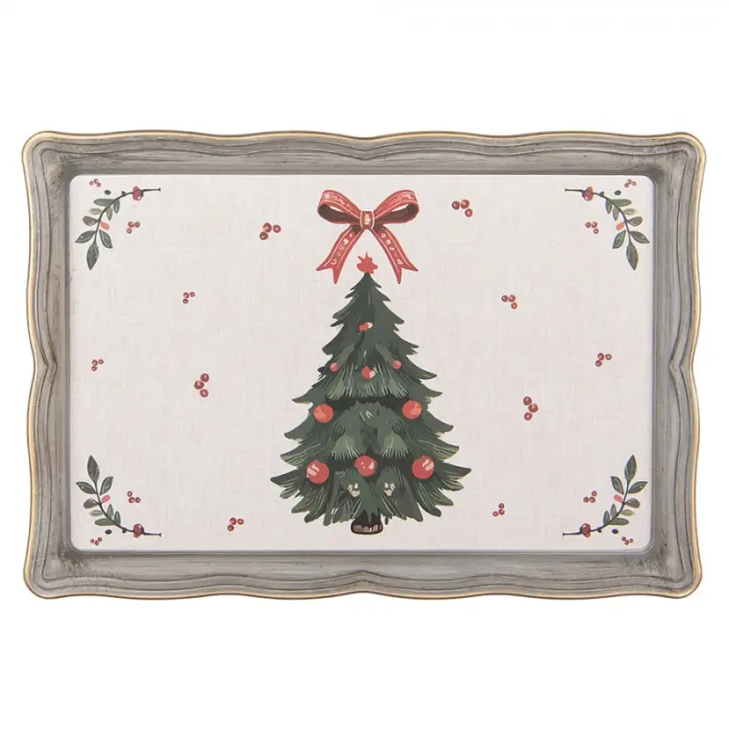Béžový plastový podnos Traditional Christmas Harmony – 31x22x2 cm_6