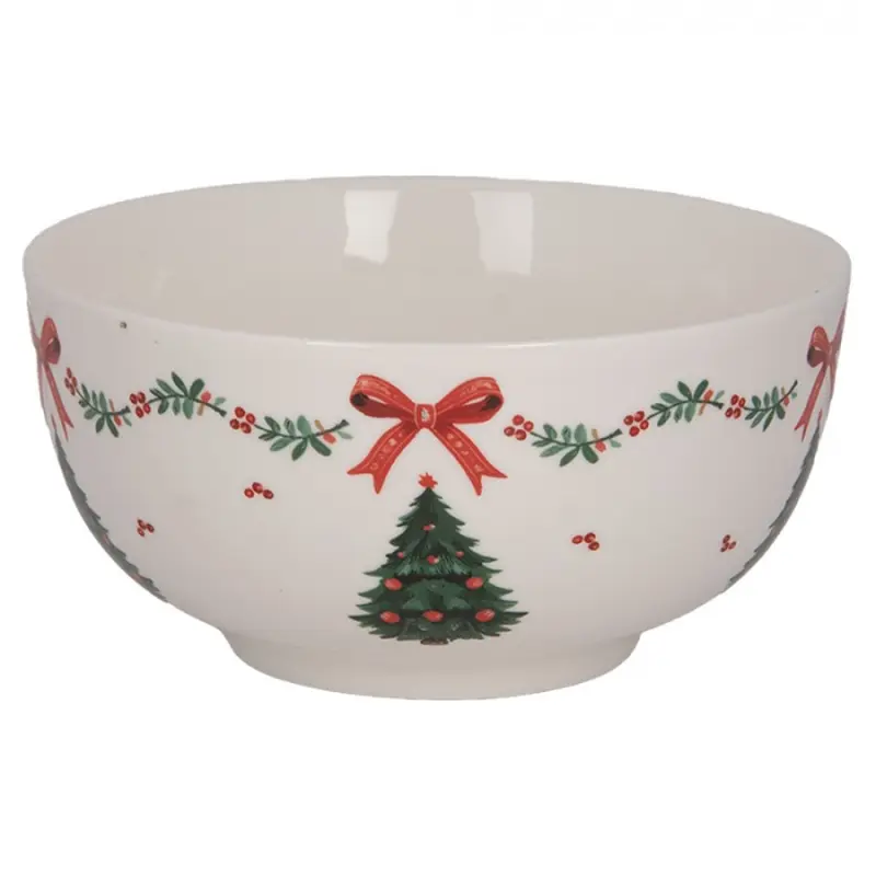 Bílá keramická miska na polévku Traditional Christmas Harmony – 500 ml