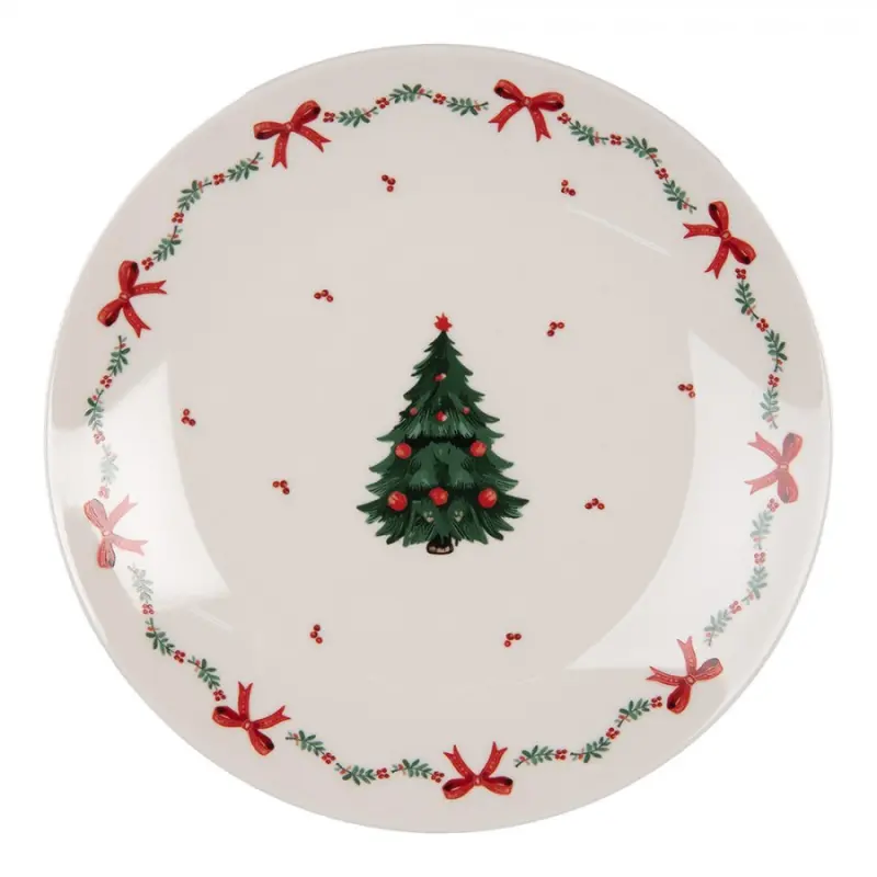 Bílý porcelánový snídaňový talíř Traditional Christmas Harmony – 20 cm_3
